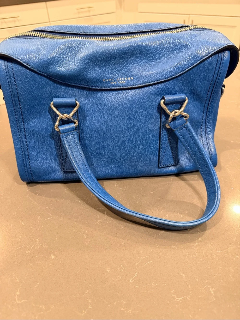 Marc Jacobs Electric Blue Pebbled Leather Satchel - Picture 1 of 9